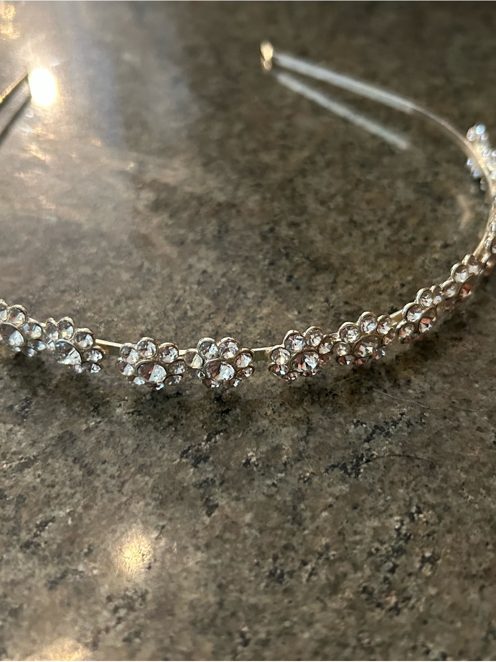 Rhinestone Floral Silver Headband - Sparkling Women’s Hair Accessory
